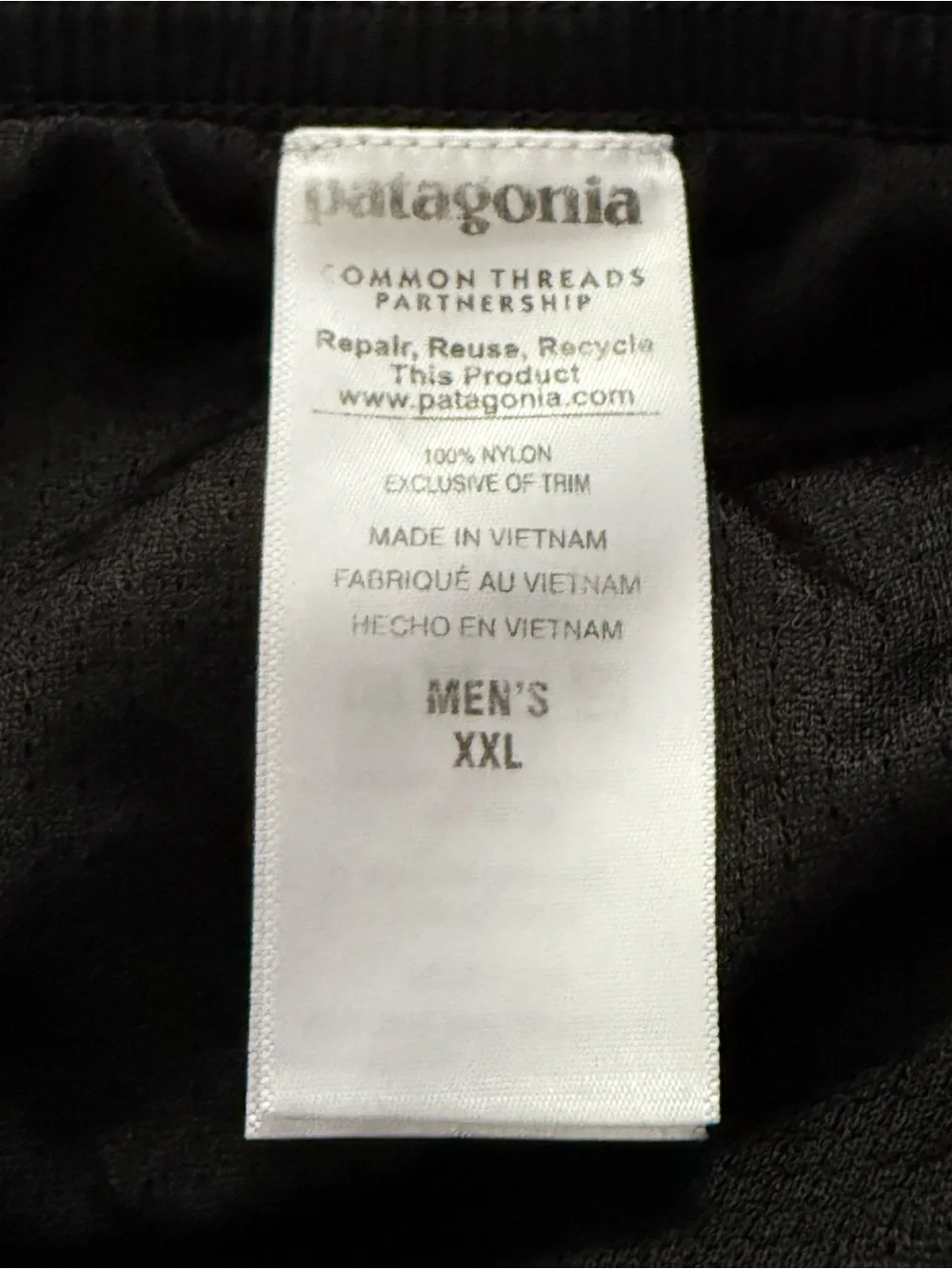 Patagonia Men's Baggies Shorts Black Size XXL Lined 5